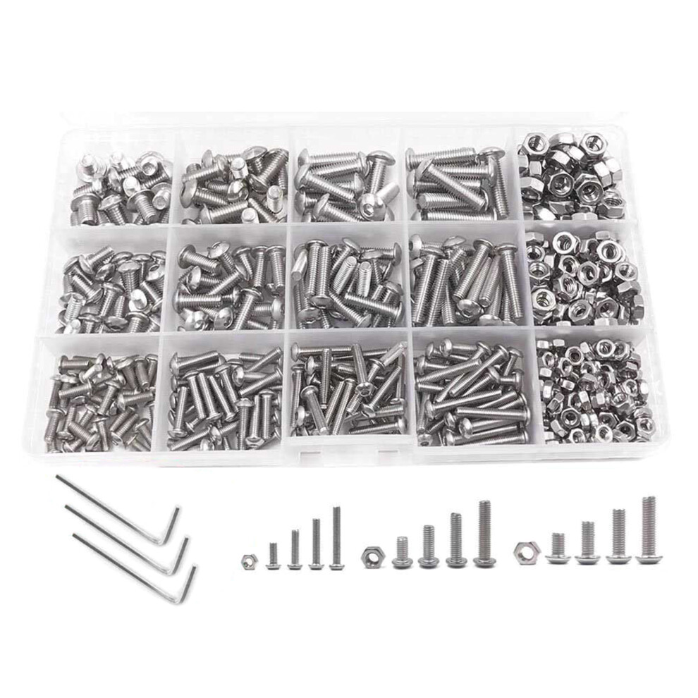 500Pcs 4Mm Hexagon Head Bolt And Nut Stainless Steels Small 7751000226404