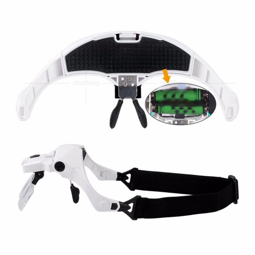 Kopfband-Lupe, 5 Linsen, 3AAA-LED, 17  14,5  8 cm 2