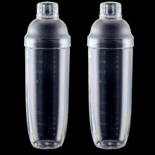 Plastic Shaker Cocktail Drink Mixer with Marks Clear Milk Tea Wine Shaker Bar Mixing Tool