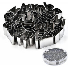 26Pcs Cookie Moulds,Alphabet Cookie Cutter Stainless Steel Biscuit Molds Kitchen Dessert Cooking Decor English Alphabet DIY Baking Tools