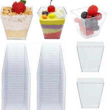 50 Pcs Clear Plastic Disposable Party Shot Glasses Dessert Glasses
