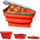(orange) Reusable Pizza Box Pack Container Foldable Triangular Pizza Storage Container 1