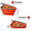 (orange) Reusable Pizza Box Pack Container Foldable Triangular Pizza Storage Container 3
