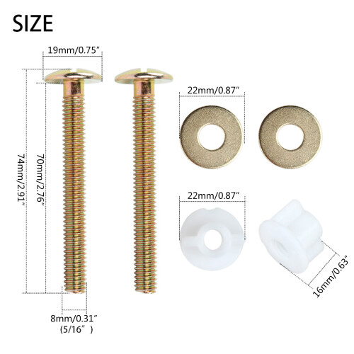 Essential Replacement Screws Universal Screw Set Toilet Mounting 2