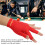 3-Finger Billard-Queue-Handschuh Rot, 14 g, Durchschnittsgröße 4