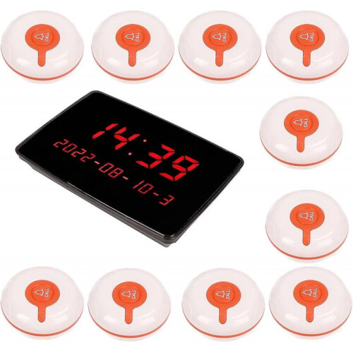 (AU Plug) Waterproof Call Buttons, Wireless Calling System Waterproof 110240v Durable Abs Stable For Hotel (uk Plug) 1