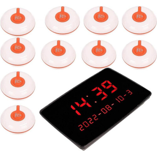 (US Plug) Waterproof Call Buttons, Wireless Calling System Waterproof 110240v Durable Abs Stable For Hotel (uk Plug) 1