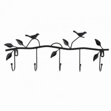 (Black) Rustic Tree Branch Shape Hooks Clothing Towel Hanger Storage Rack For Home Kitchen Bedroom