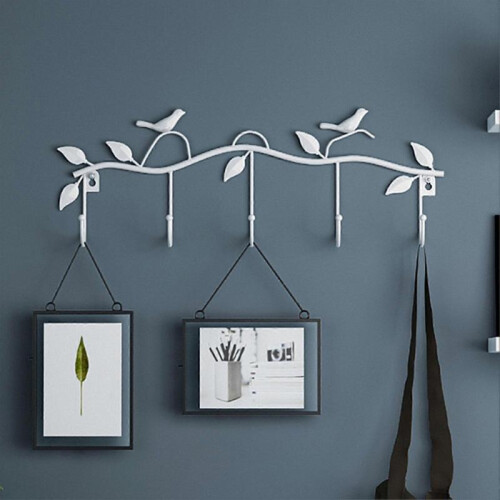 (White) Rustic Tree Branch Shape Hooks Clothing Towel Hanger Storage Rack For Home Kitchen Bedroom 1