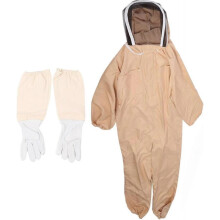 Beekeeping Suit Canvas Full Body Beekeeper Outfit Protective Clothing with Glovers, Clear View, Lightweight, for Men Women in Orchards, Farms, and Api