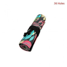 (36 holes) Tree Leaf 12/24/36/48/72 Holes Canvas Roll Pen Curtain Pencil Bag For Case Makeup Wrap Holder Storage Pouch
