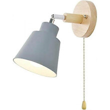 (Gray) Wall Lights with Pull Cord Switch E27 Pull Switch Bedroom
