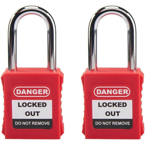 Heavy Duty Tag Lock 2-Piece Set With Unique Keys, Rustproof Isolation Locking For Equipment Care 2