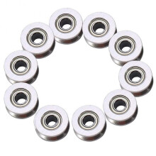 V Groove Bearing, 10pcs V624zz Deep Metal V Groove Guide Pulley for Rail Track Linear Motion System 4x13x6mm