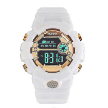 (White And Blue) Men Women Fashion Shockproof Waterproof Electronic Digital Sports Watch