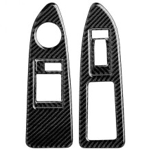 Carbon Fiber Car Window Lift Switch Panel Trim Decals Sticker for Challenger 2008-2014 Interior Accessories