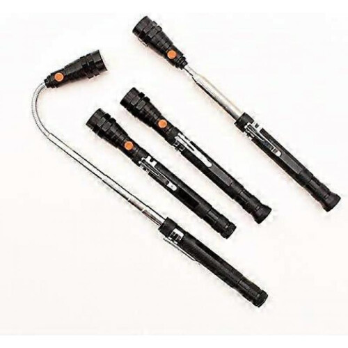 LED Magnetic Pickup Tool Extendable, Telescoping Magnet Tool Can be Bent and Rotated 360 Degrees, Magnet Stick