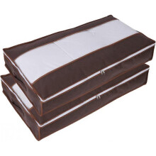 Foldable Large Non-woven Under Bed Storage, Foldable Garment Bag with Clear Window