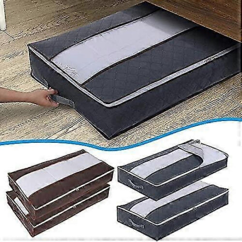 Foldable Large Non-woven Under Bed Storage, Foldable Garment Bag with Clear Window 2