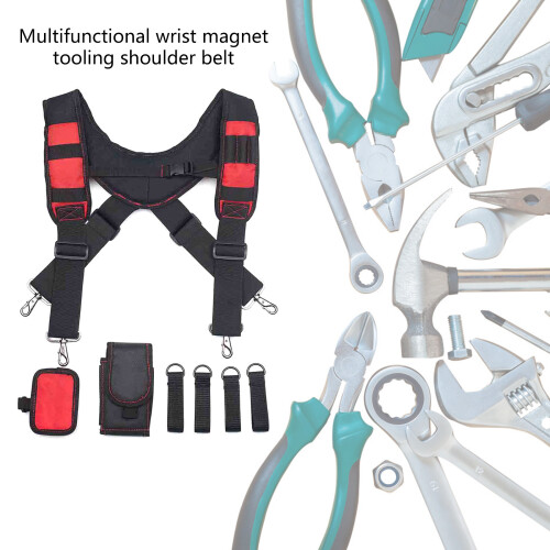 Magnetic Suspenders Tool Belt Suspenders with Large Moveable 2