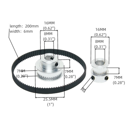 Versatile Aluminum Timing Pulley 20&36 Teeth for Milling 2