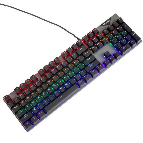 (Gray) MK808 LOL Gaming Keyboard 104 Keys USB Wired Mechanical Colorful Backlight Office Computer Keyboard 2