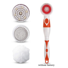 (Orange) 4in1 Electric Bath Shower Brush Massage Back Scrubber Body Cleansing Waterproof