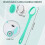 (green) Electric Rechargeable Body Brush Long Handle Bath Shower Back Scrubber 4