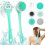 (green) Electric Rechargeable Body Brush Long Handle Bath Shower Back Scrubber 5