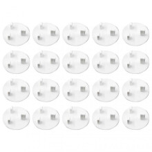 20pcs Baby Proofing 3 Prong Home School ABS Outlet Cover Durable UK White