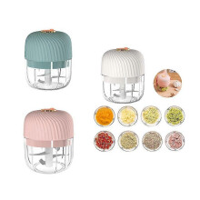 (250ml, Pink) Electric Garlic Chopper USB Mini Kitchen Masher vegetable, 350ML Ginger Chili Presses