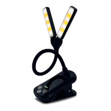 Portable Clip On 8 Brightness Levels Book Light 3 Colors In Bed for Reading