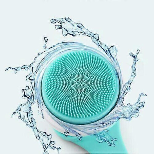 (green) Electric Rechargeable Body Brush Long Handle Bath Shower Back Scrubber 1