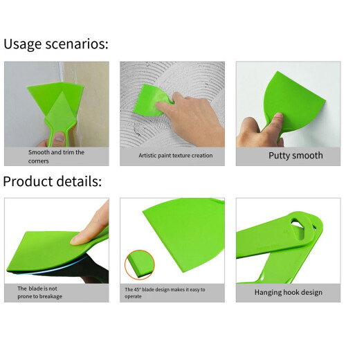 3Pcs Professional Scraping Tools Putty Scraper Comb and Corner 1
