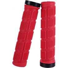 (Red) Bike Handlebar Grips, Bicycle Anti-slip Grips Bike Rubber With Aluminum Lock For Mtb/bmx Scooter