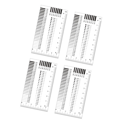 4pc Professional Plastic Flaw Identification Scale with Tear