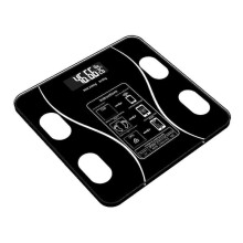 (Black) Bluetooth Body Fat Scales,USB Rechargeable Bathroom Weighing Scale,Body Composition Fat Scale with Smart APP
