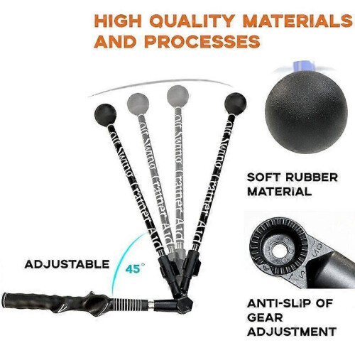 (Black) Golf Posture Corrector Folding Swing Trainer Beginners Rotation Motion Correct 2