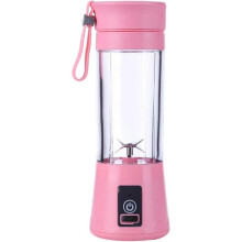 (Pink) Milkshake Blender with Three-dimensional Sharp Blade, 0.1gallon Vegetable Chopper USB Rechargeable, Smoothie Blender for Soups, Sauces