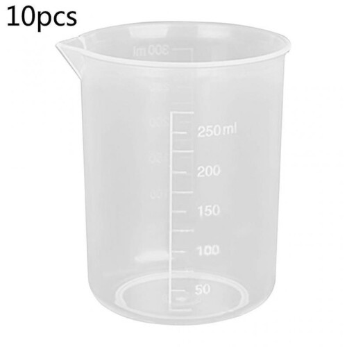 (250ml) 10pcs Plastic Measuring Cup Resin Epoxy Pouring Cup 50ml/100ml/150ml/250ml 1