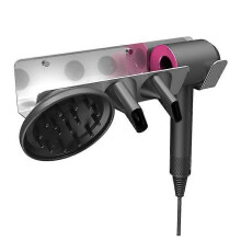 (B) Hair dryer wall mount with hair dryer rack hook for Dyson Supersonic hair dryer, bathroom toilet storage rack