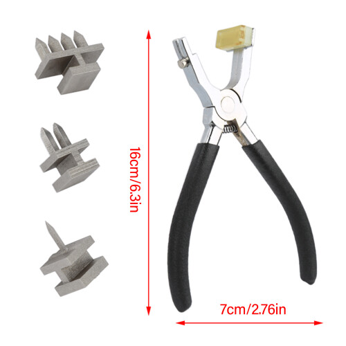 Leather Hole Puncher Pliers Tool with 1/2/4 Prong Drilling Head 2