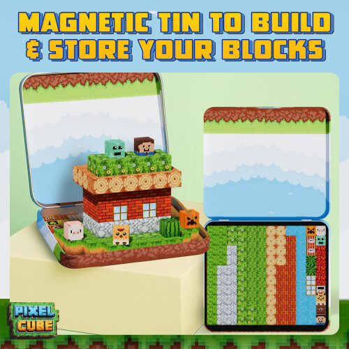 Pixel Cube 120 Magnetic Block Set - Build-a-World Miner 2