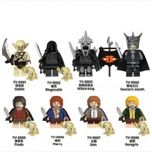 The Lord of the Rings Sauron+Frodo+Merry+Sam+Peregrin+RingwraithWitch-king Building Block Doll 8PCS