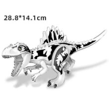 (Dorsal predator dragon) Chalk Paleontology Savage Beast Building Block Dinosaur Children's Assembly Toy-red Tall Horned Taurus Banmo