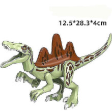 (Green heavy claw dragon) Chalk Paleontology Savage Beast Building Block Dinosaur Children's Assembly Toy-red Tall Horned Taurus Banmo