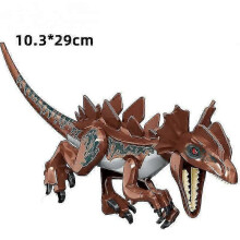 (Raptor stegosaurus) Chalk Paleontology Savage Beast Building Block Dinosaur Children's Assembly Toy-red Tall Horned Taurus Banmo