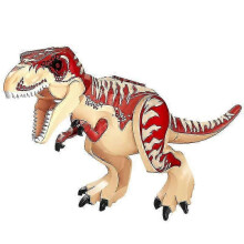 (Tyrannosaurus rufistriatus) Chalk Paleontology Savage Beast Building Block Dinosaur Children's Assembly Toy-red Tall Horned Taurus Banmo