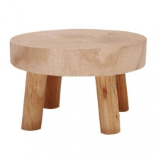 Wooden Stool for Seedlings, Solid Wood Plant Stand, Elegant Round Design, Natural Finish, Stable Base, Indoor Use