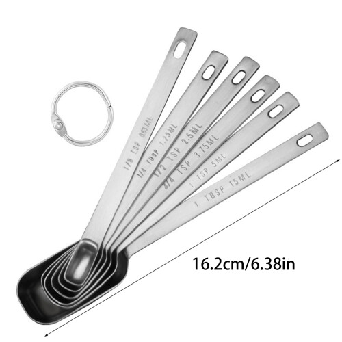 6 Piece Measuring Spoon Set for Precise Measurements Stainless 1